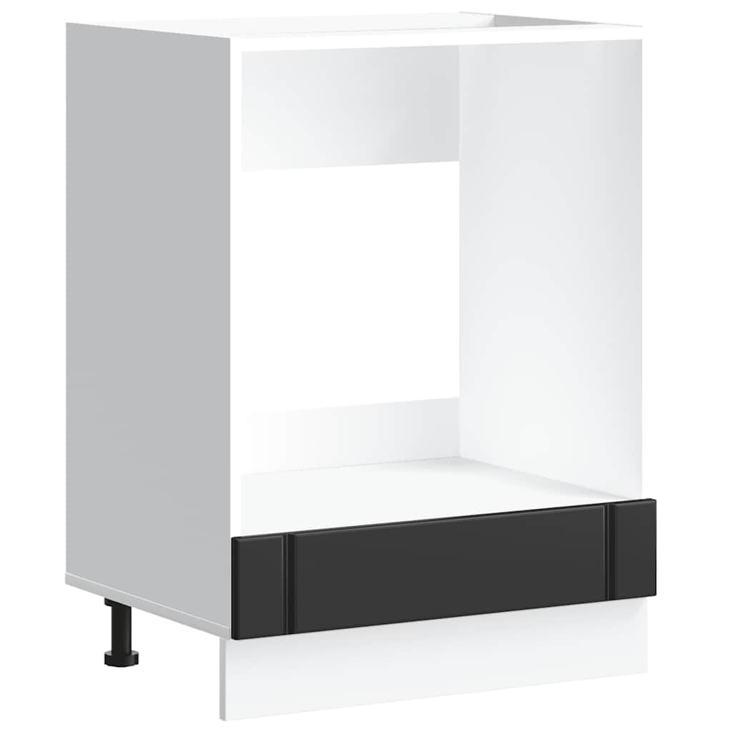 vidaXL Herdumbauschrank Lucca Schwarz Holzwerkstoff, Backofenschrank, Herdschrank, Ofenschrank, Küchenofenschrank, Küchenherdschrank