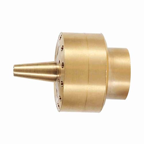 Image of Brass Fountain Nozzle, 3 /4 Inch Fireworks Spray Head, Multi-Direction Column Jet, Gold Pond Sprinkler for Outdoor Garden Water Features