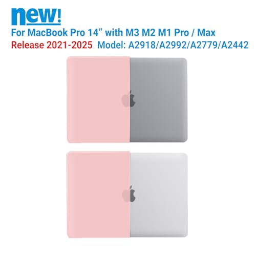 Évitez les rayures sur Mac Pro 14 avec la coque rigide rose et couvre-clavier