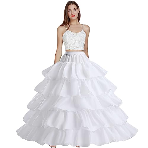 Petticoat Skirt for Women Under Dress 4 Hoop Under Skirt for Wedding, Crinoline Underskirt for Women Bridal