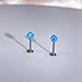 4mm Opal Cartilage Labret Helix Stud Earrings 316L Surgical Stainless Steel Round Ball Natural Birthstone Tragus Monroe Studs Lip Nose Rings Fashion Medusa Body Piercing Jewelry Gifts for Women Men 16G (Blue)