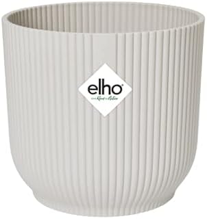 Elho Vibes Fold Round 16-100% recyclable Flower Pot - Indoor plant pot Ø 16.1 x H 14.8 cm - White/Silky White