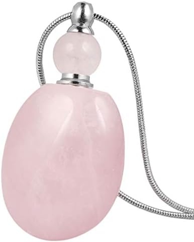 Nupuyai Essential Oil Diffuser Aromatherapy Necklace, Irregular Healing Crystal Point Stone Perfume Pendant with Long Chain, 70cm Fluorite