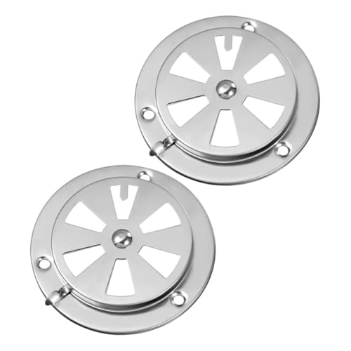 Kisangel 2個 ステンレス製換気口カバー 調節可能な排気ダンパー オーブン グリル エアコン通気口対応 耐摩耗 簡単設置で家 飲食店向け