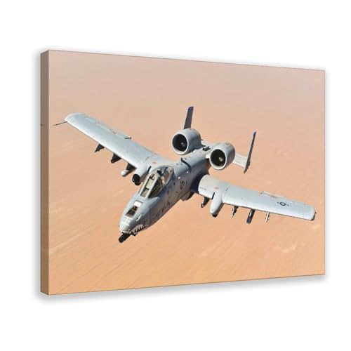 Impression sur toile A10 Thunderbolt II - Décoration murale avion militaire cadre