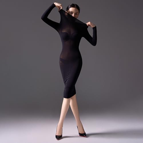 HTRUIYATY Bodystocking Damen GanzköRper Strumpfhosen Langarm Bodystocking GanzköRper Strumpfhose Bodysuit
