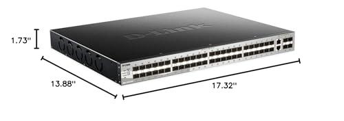 Image of D-Link 48-Port Gigabit Ethernet Switch, Lite Layer 3 Stackable Managed, 48x SFP Ports, 2X 10GBase-T, 4X 10G SFP+ Ports (DGS-3130-54S)