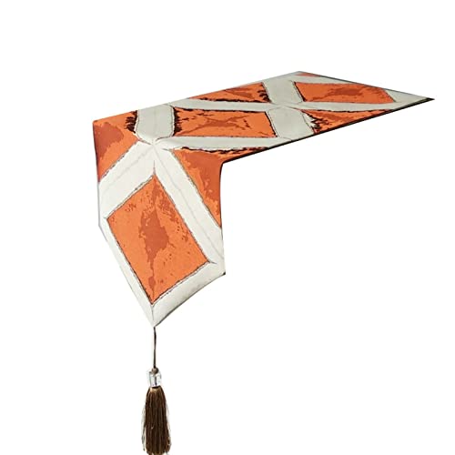 Chemin de table de Noël pour sublimer une table longue lin coton orange
