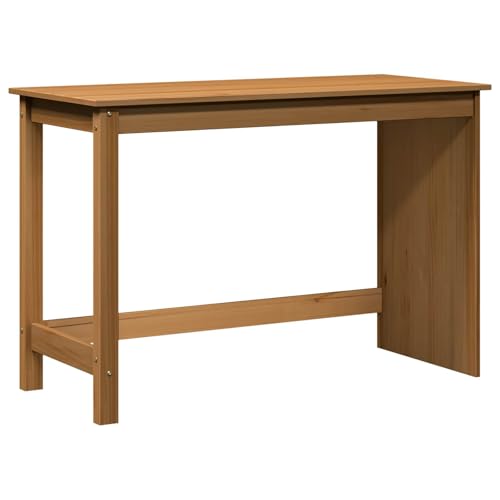 vidaXL Escritorio Marrón Miel 112 x 50 x 75 cm Madera de Pino Macizo, Escritorio de Estudio, diseño Minimalista, Mesa compacta, Superficie Duradera, Madera Beige, Espacio ergonómico