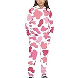 ORGYPET Cow Print Boys Jogging Suits M Youths Pullover Sweatshirts 2024 Trendy Fashionable Versatile Kids Sweatsuit Youths Oversized Sweatshirt Keep Children Fresh All Day Long