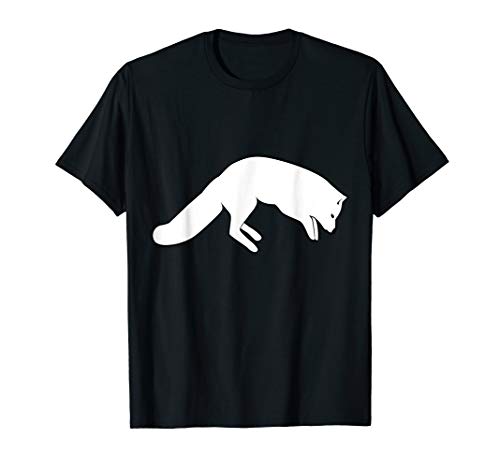 Cute Arctic Fox T Shirt For Men & Women Pouncing Arctic Fox