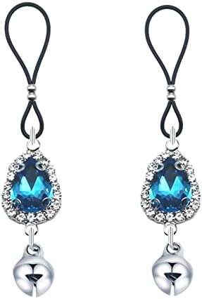 Teardrop Nipple Ring Rhinestone Water Drop Faux Nipple Chain Noose Body Non Piercing Jewelry Heart Chokers Necklaces-A