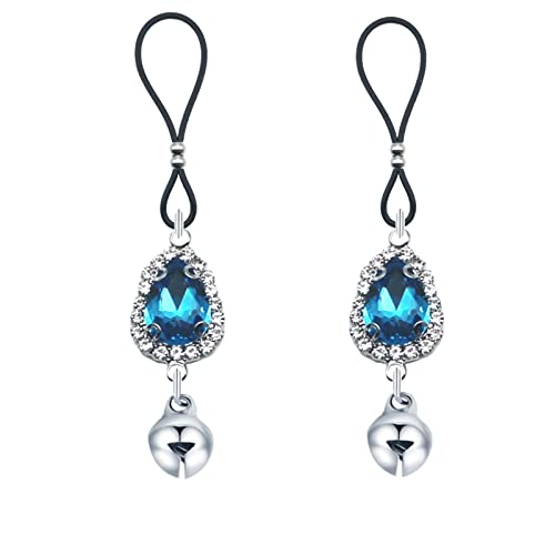 Teardrop Nipple Ring Rhinestone Water Drop Faux Nipple Chain Noose Body Non Piercing Jewelry Heart Chokers Necklaces-A #TOP2