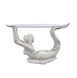 Nautical Tropical Small Mermaid Coffee Table Roman Stone Finish