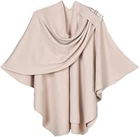 Shmily Girl Damen Poncho Schal Cashmere Feeling Strick Cape Cardigan Für Frauen Geschenk Für Mutter (Beige)