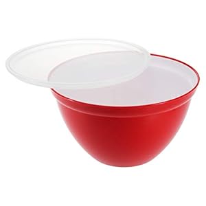 CASUAL PRODUCT Easy to Use Bowl with Lid, 9.1 inches (23 cm), RD for Cooking and Tableware, Microwave Safe, Dishwasher Safe, Stackable in the Refrigerator, Red, 9.1 inches (230 mm), 11.8 fl oz (3300 ml)