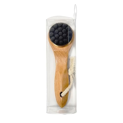 Cepillo facial – Mango de madera, masajeador de drenaje linfático, herramienta de exfoliación facial para piel seca | línea facial, cuello, mejillas, nariz, limpieza facial, cepillos, cuidado de