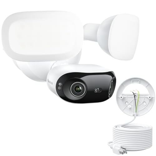 REOLINK Elite Floodlight WiFi, 4K 8MP 180° Panoramic Wired Floodlight Camera, Adjustable 3000 Lumens, Local AI Video Search, Dual-Band Wi-Fi 6, 24/7 Recording, No Monthly Fees, 100~240V AC H