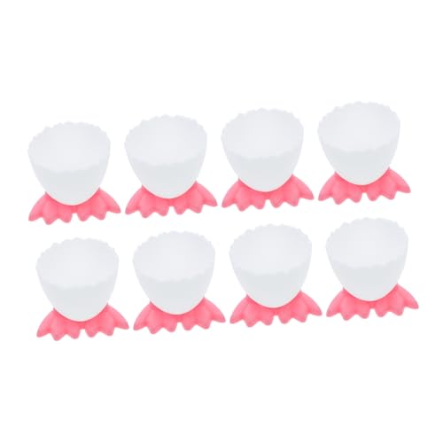 Cabilock Cartoon Egg Cups for Boys and Girls 8 Pcs Boiled Egg Holders Adorable - Plastic Easy to Clean for Breakfast