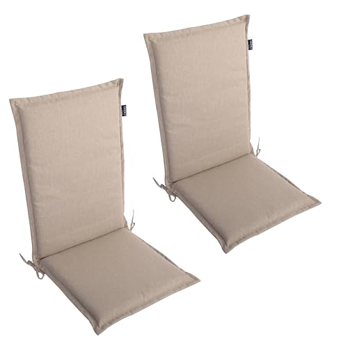 LILENO HOME Gartenstuhl Auflagen als [2er Set - Hochlehner] in Taupe -...