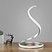 NUÜR Spiral Modern Bedside Lamp (Silver), Stepless Dimmable, 3 Color Temperature, Curved Art Decorative Nightstand/Table Lamp for Bedroom Living Room Office Home