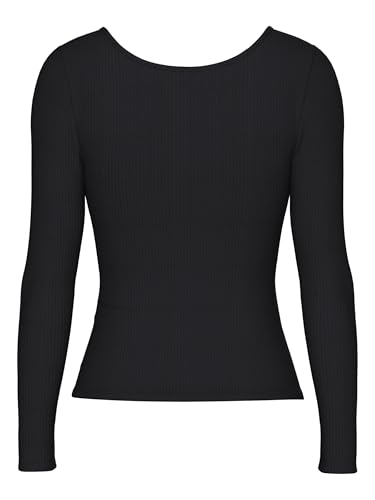 Pieces NOS Mujer Pckitte LS Top Noos B C Camisa Manga Larga Not Applicable, Negro (Black Black), X-Small
