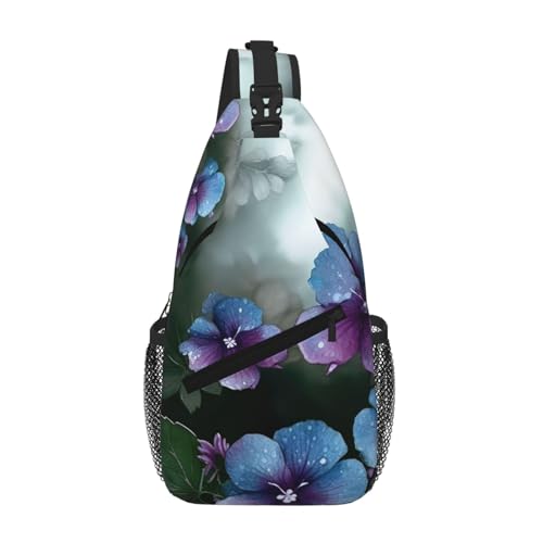 Bolso tipo Sling para Viaje y Montañismo con diseño floral