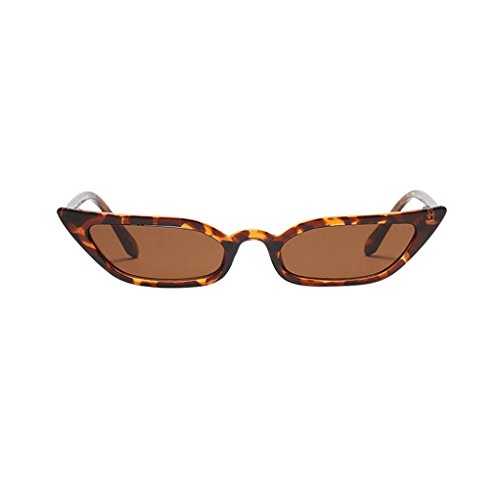 Gaddrt Femmes Vintage Lunettes de Soleil Yeux Chat rétro Petit Cadre UV400 Lunettes de Mode Dames (Marron)