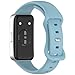 FoundEast Compatible with Huawei Band 10 9 8 Strap, Soft Silicone Replacement Sport Breathable Wrist Strap for Huawei Band 10/10 NFC/9/9NFC/8/8NFC (Light blue)
