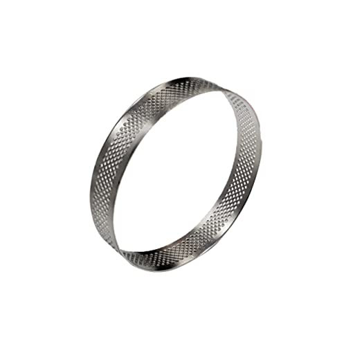 Hoement Molde Para Tarta Circular De 4.5 Cm Acero Inoxidable Herramienta Para Hornear Adecuado Para Mousse y Tartas De Frutas Para Repostería