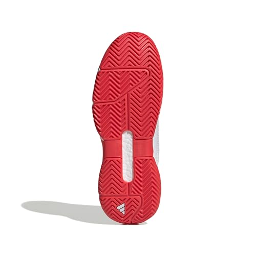 adidas Tênis masculino Solematch Control 2, branco/preto/prata metálico., 41