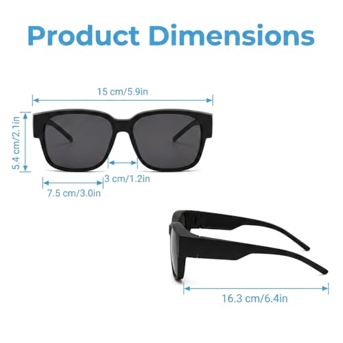 Rivvra Surlunettes de Soleil Homme Polarisées, Surlunettes de Soleil pour Porteurs de Lunettes, Sur Lunettes de Soleil Homme avec Protection UV400 pour Conduite, Voyage et Activités Extérieures – vue 2
