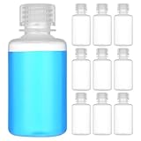 LZHNB 2oz/60ml Plastic Sample Bottles with caps, Wide Mouth Reagent Bottle with Lids Leak Proof Containers Water Sample Bottles for Laboratories, Travel(10Pcs)