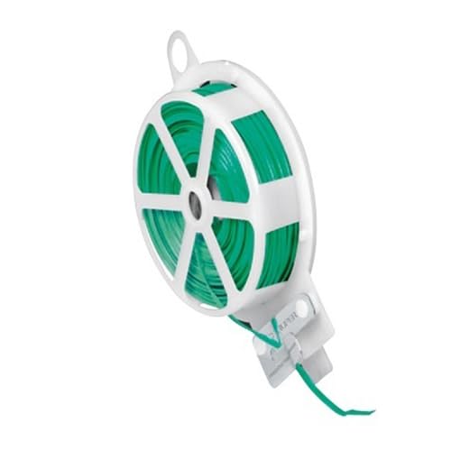 Carrete de alambre plastificado de 30m, resistente y flexible, ideal para proyectos de jardinería y manualidades.