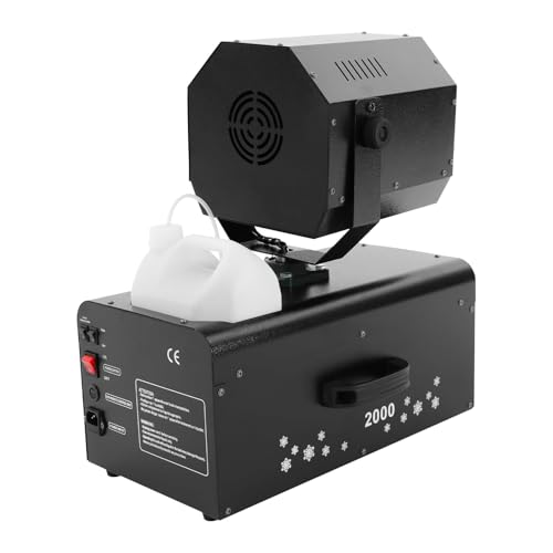 JIMINHUIXIN Machine à Neige 2000W Extérieur, Canon à Neige avec Ocsillation 90° & Double Télécommande, Couverture 107ft² pour Fêtes, Mariages