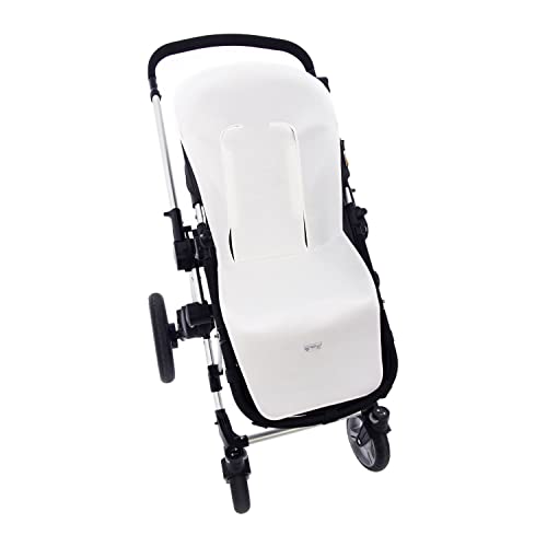 Funda de Verano para Silla Paseo Universal Rosy Fuentes- Colchoneta para Carrito Bebé- Transpirable-Compatible con Bugaboo, Jane, Concord, Baby Jogger, Bebecar…0-blanco