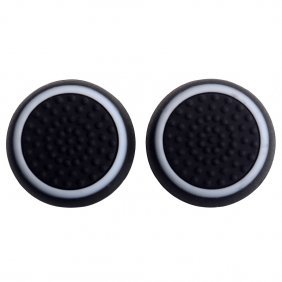 Porro Fino Silicone Key Protector Thumb Grips Anti-Slip Silicone Cap Cover for PS5 PS4 PS3 Xbox Series X / Series S Xbox One Xbox 360 Controller - Black + White (2 Pcs)
