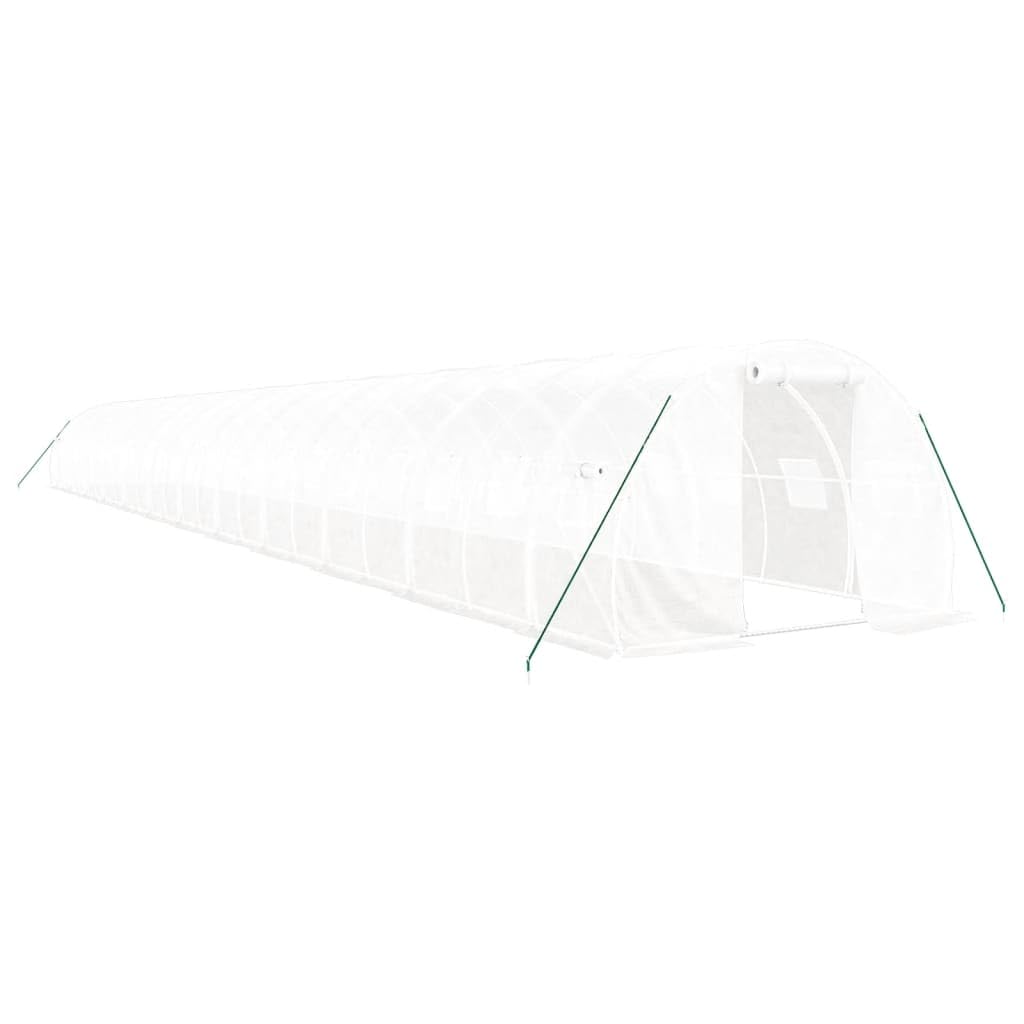 Homgoday Invernadero con Estructura de Acero Blanco 72 m² 24x3x2 m, Invernadero Caseta Jardín Terraza Plantas Semilla Cultivo Huerto Verduras Cubierta Casero
