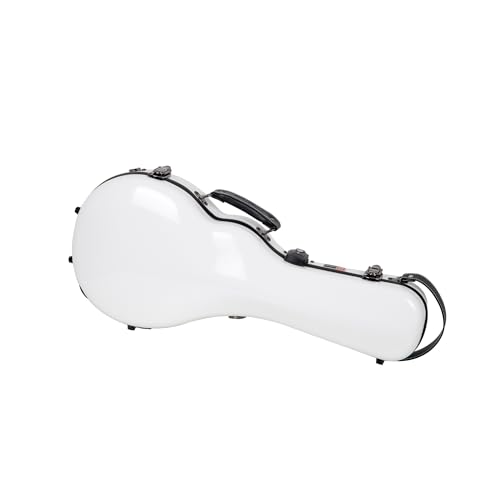 Image of Crossrock Case - Fiberglass Mandolin Case - Fits Both A & F Styles - Padded Straps, Accessory Compartment, Fixed & Removable Padding - Includes TSA Lock - White
