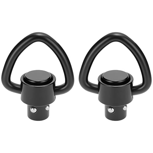 NEATABY Quick Detach Sling Swivel Attachments, Heavy Duty Button-Operated Mount, Two Point and Traditional Sling Swivel, Black (2 Pcs 1