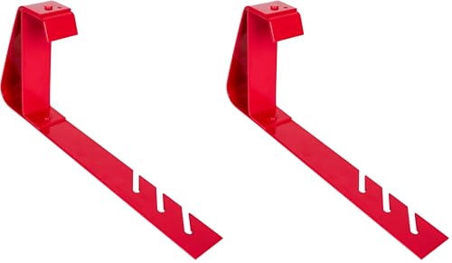 Guardian 2502 Adjustable Heavy Duty Fixed Bracket, for Use with Sideguard Or Material Support On Low Slope Roofs, Powder Coated Red, 6 Inch (Pack of 2)