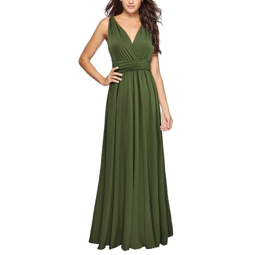 Wickelkleid, wandelbar, Multiway-Kleider, Kleider für Brautjungfern, Hochzeitsgästekleider für Frauen, S XL Abendkleider Knielang (GN4, S)