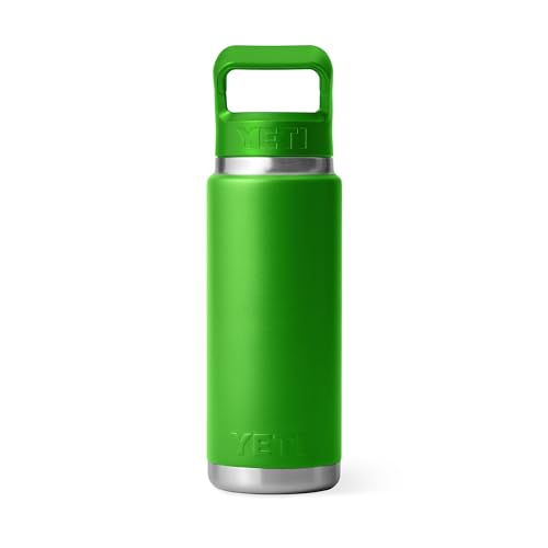 YETI Rambler 26 oz Bottle, Vacuum Insulated, Stainless Steel with Color Matching Straw Cap, Canopy Green