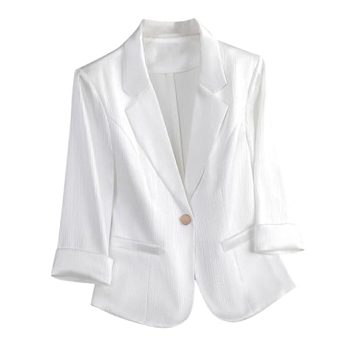 Womens Blazers for Work Casual 3/4 Sleeve Suit Jackets Lapel Collar Office 2025 Fashion Clothing Dressy Jacket Blazer