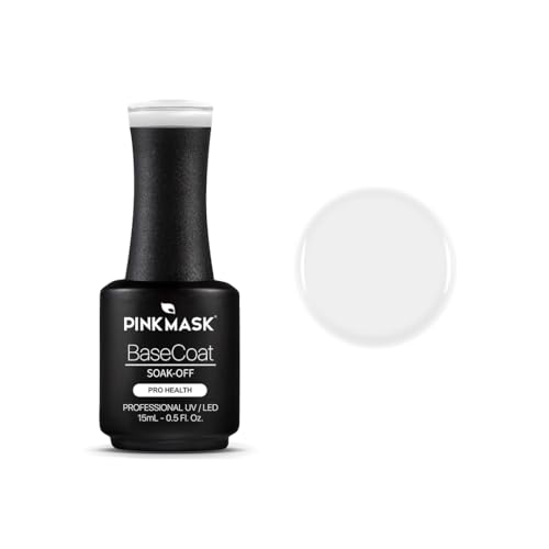 PINK MASK - Gel Color Rubber Base Coat Clear Gel Nail Polish 15mL/ 0.5 oz Soak-Off Professional UV/LED Builder Overlay Base
