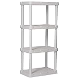 Blue Hawk 4-Tier Plastic Freestanding Shelving Unit Storage Shelf Shelves Rack, White