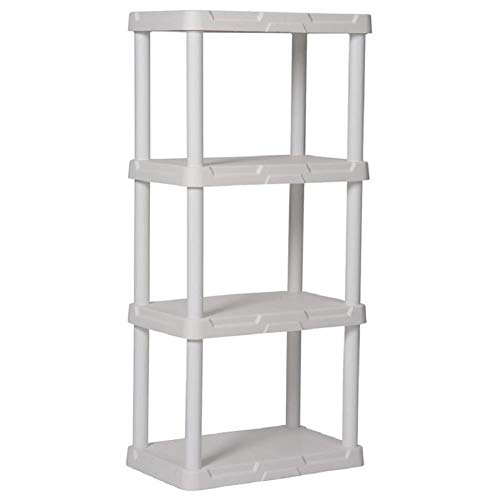 Blue Hawk 4-Tier Plastic Freestanding Shelving Unit Storage Shelf Shelves Rack, White