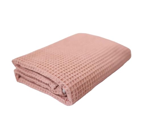 Image of Soft & Cozy Baby Waffle Blanket 43x40in Nursery Blankets for Boys Girls Swaddle Neutral Lightweight Baby and Toddler Throw Blanket recieving Blanket (Dusty Pink)
