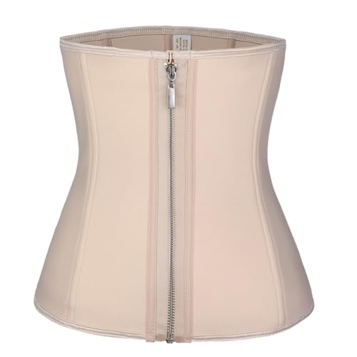Corset gothique femme QTANZIQI ceinture entrainement taille bustier beige zippé