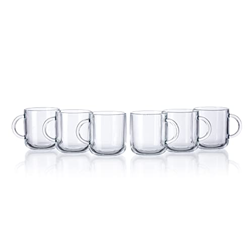 Image of Pasabahce Iconic Mug from House of Pasabahce The Original Pasabahce from Turkey, Transparent Iconic Mugs, 245 ml in Set of 6 Pcs, Perfect fit for Milk /Tea /Coffee.